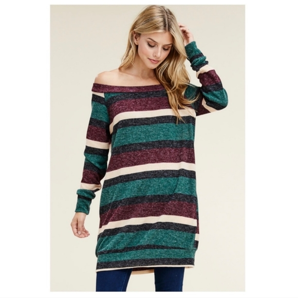 Color Block Bare Shoulder Top✨️ - Picture 2 of 6